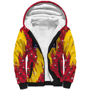 Chad Christmas Sherpa Hoodie National Coat of Arms and Snowflake Accents - African Pride