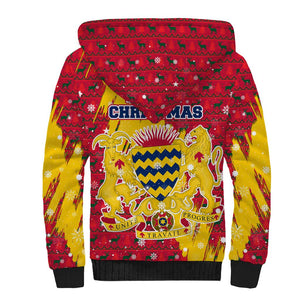 Chad Christmas Sherpa Hoodie National Coat of Arms and Snowflake Accents - African Pride