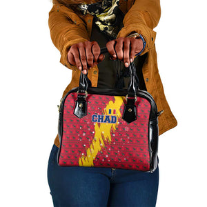 Chad Christmas Shoulder Handbag National Coat of Arms and Snowflake Accents - African Pride