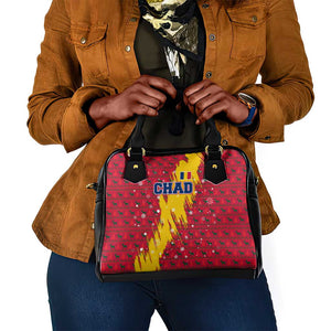 Chad Christmas Shoulder Handbag National Coat of Arms and Snowflake Accents - African Pride