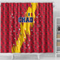 Chad Christmas Shower Curtain National Coat of Arms and Snowflake Accents - African Pride