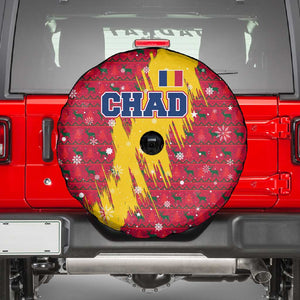 Chad Christmas Spare Tire Cover National Coat of Arms and Snowflake Accents - African Pride