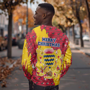 Chad Christmas Sweatshirt National Coat of Arms and Snowflake Accents - African Pride