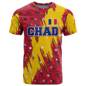 Chad Christmas T shirt National Coat of Arms and Snowflake Accents - African Pride