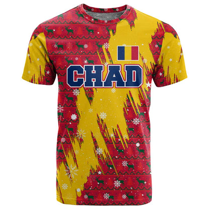 Chad Christmas T shirt National Coat of Arms and Snowflake Accents - African Pride