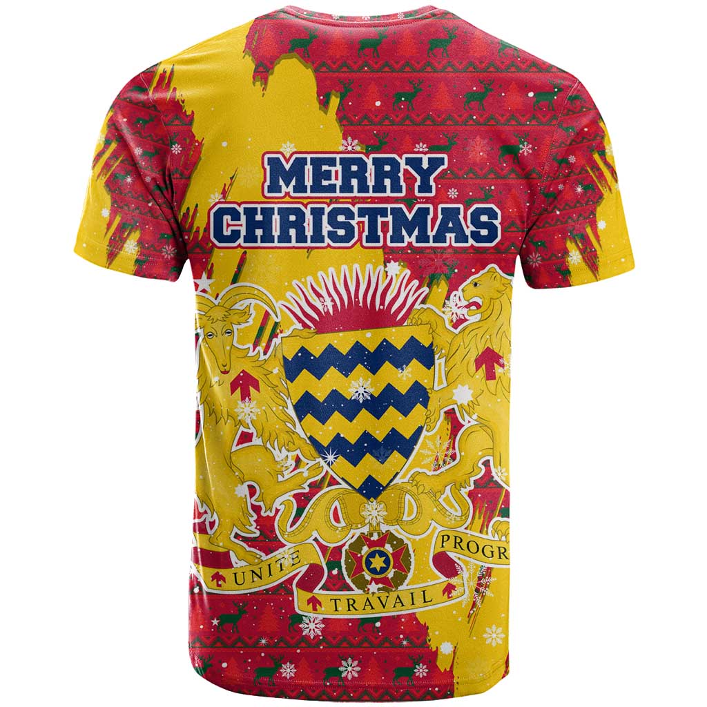 Chad Christmas T shirt National Coat of Arms and Snowflake Accents - African Pride