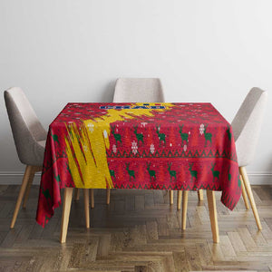 Chad Christmas Tablecloth National Coat of Arms and Snowflake Accents - African Pride