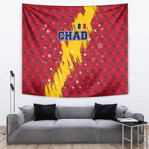 Chad Christmas Tapestry National Coat of Arms and Snowflake Accents - African Pride