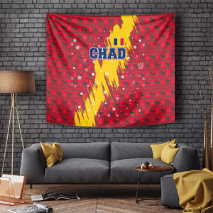 Chad Christmas Tapestry National Coat of Arms and Snowflake Accents - African Pride