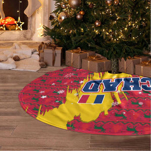 Chad Christmas Tree Skirt National Coat of Arms and Snowflake Accents - African Pride