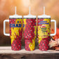 Chad Christmas Tumbler With Handle National Coat of Arms and Snowflake Accents - African Pride