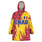 Chad Christmas Wearable Blanket Hoodie National Coat of Arms and Snowflake Accents - African Pride