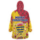 Chad Christmas Wearable Blanket Hoodie National Coat of Arms and Snowflake Accents - African Pride