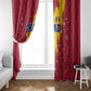 Chad Christmas Window Curtain National Coat of Arms and Snowflake Accents - African Pride