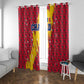 Chad Christmas Window Curtain National Coat of Arms and Snowflake Accents - African Pride