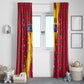 Chad Christmas Window Curtain National Coat of Arms and Snowflake Accents - African Pride