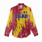 Chad Christmas Women Casual Shirt National Coat of Arms and Snowflake Accents - African Pride