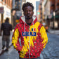 Chad Christmas Zip Hoodie National Coat of Arms and Snowflake Accents - African Pride