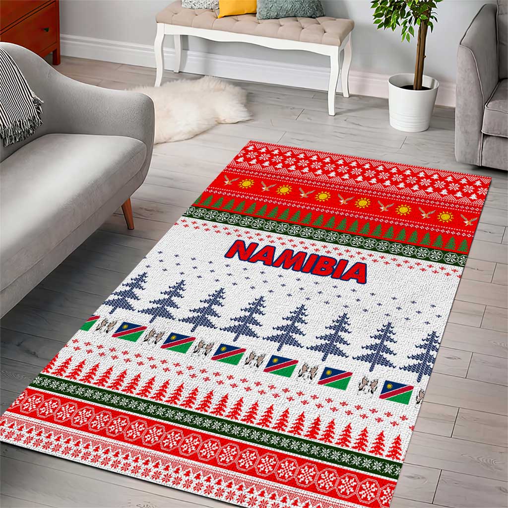 Namibia Christmas Area Rug Coat of Arm National Flag Motif - African Pride