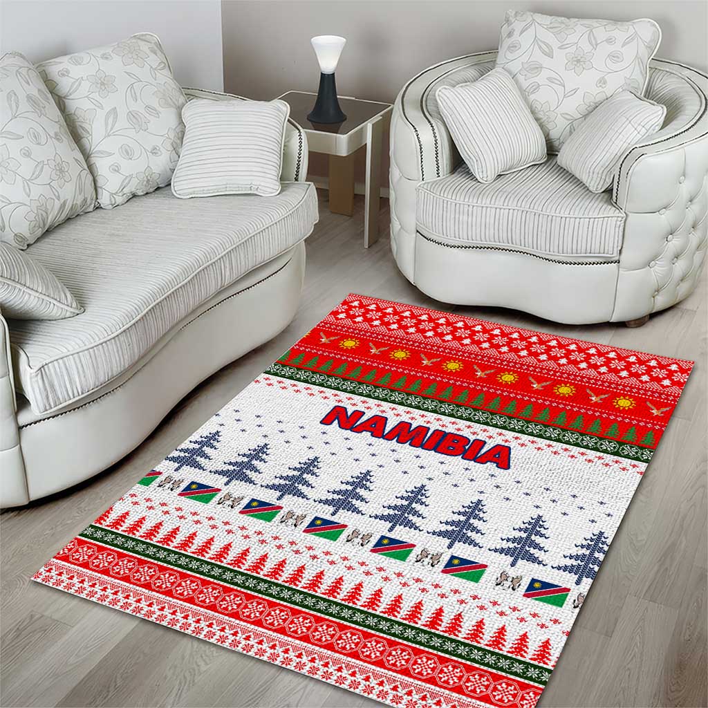Namibia Christmas Area Rug Coat of Arm National Flag Motif - African Pride
