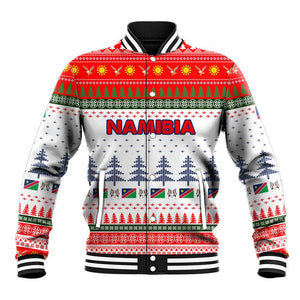 Namibia Christmas Baseball Jacket Coat of Arm National Flag Motif - African Pride