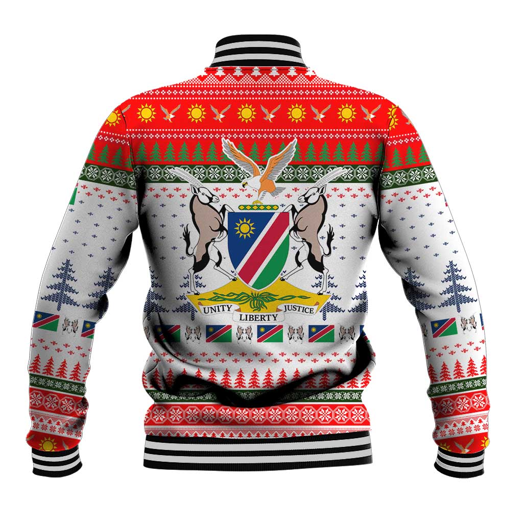 Namibia Christmas Baseball Jacket Coat of Arm National Flag Motif - African Pride