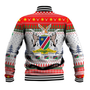 Namibia Christmas Baseball Jacket Coat of Arm National Flag Motif - African Pride