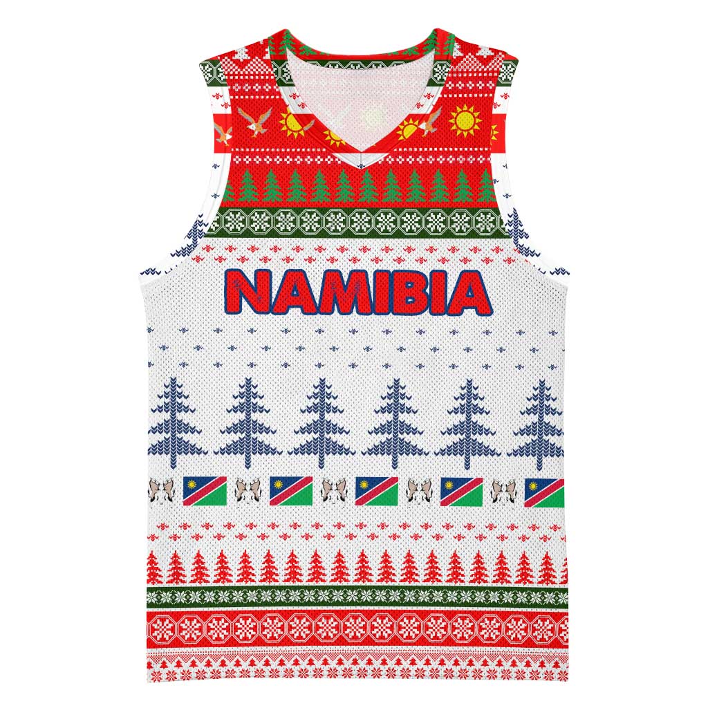 Namibia Christmas Basketball Jersey Coat of Arm National Flag Motif - African Pride