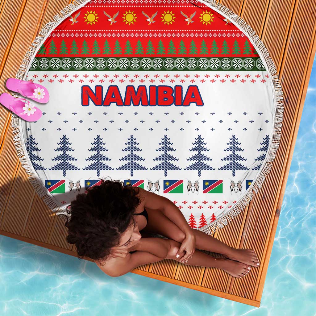 Namibia Christmas Beach Blanket Coat of Arm National Flag Motif - African Pride