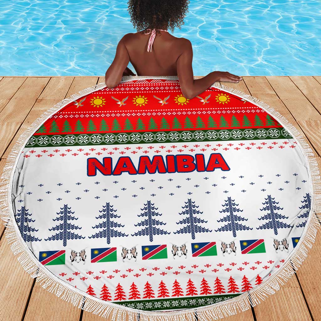 Namibia Christmas Beach Blanket Coat of Arm National Flag Motif - African Pride