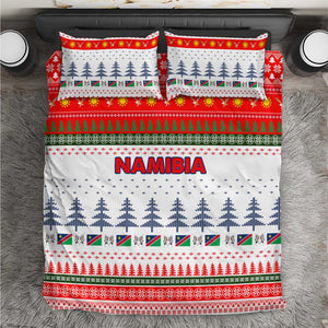 Namibia Christmas Bedding Set Coat of Arm National Flag Motif - African Pride