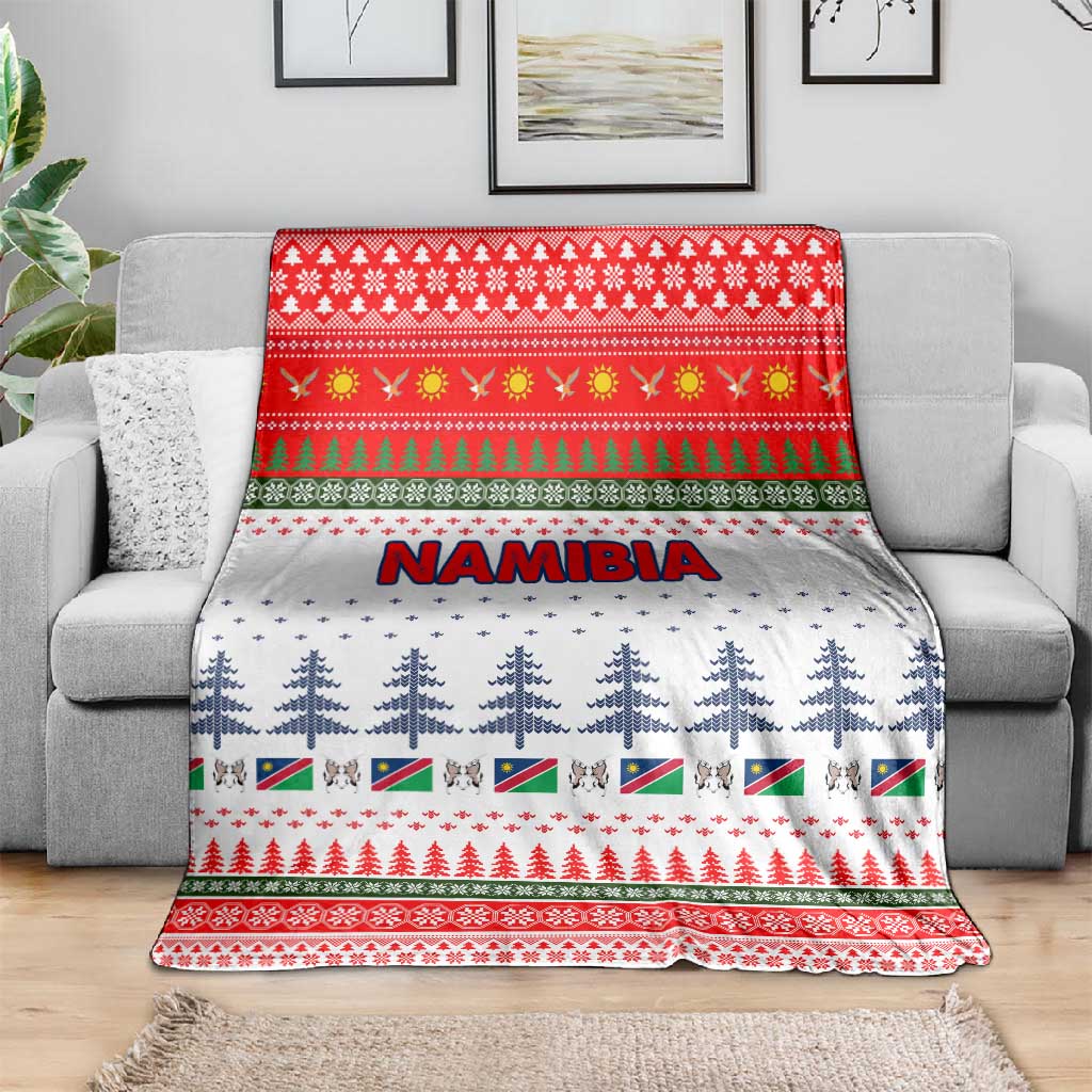 Namibia Christmas Blanket Coat of Arm National Flag Motif - African Pride