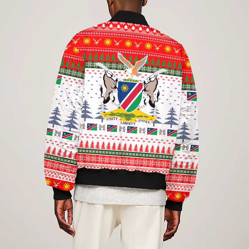 Namibia Christmas Bomber Jacket Coat of Arm National Flag Motif - African Pride