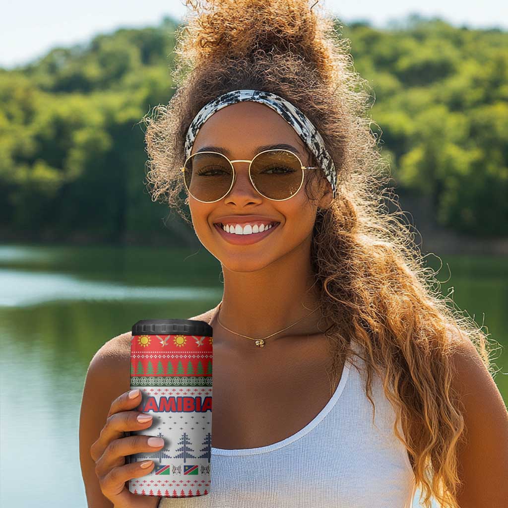 Namibia Christmas 4 in 1 Can Cooler Tumbler Coat of Arm National Flag Motif - African Pride
