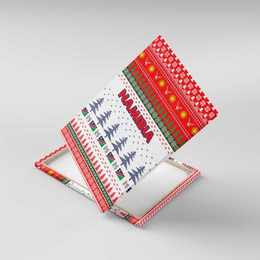 Namibia Christmas Canvas Wall Art Coat of Arm National Flag Motif - African Pride