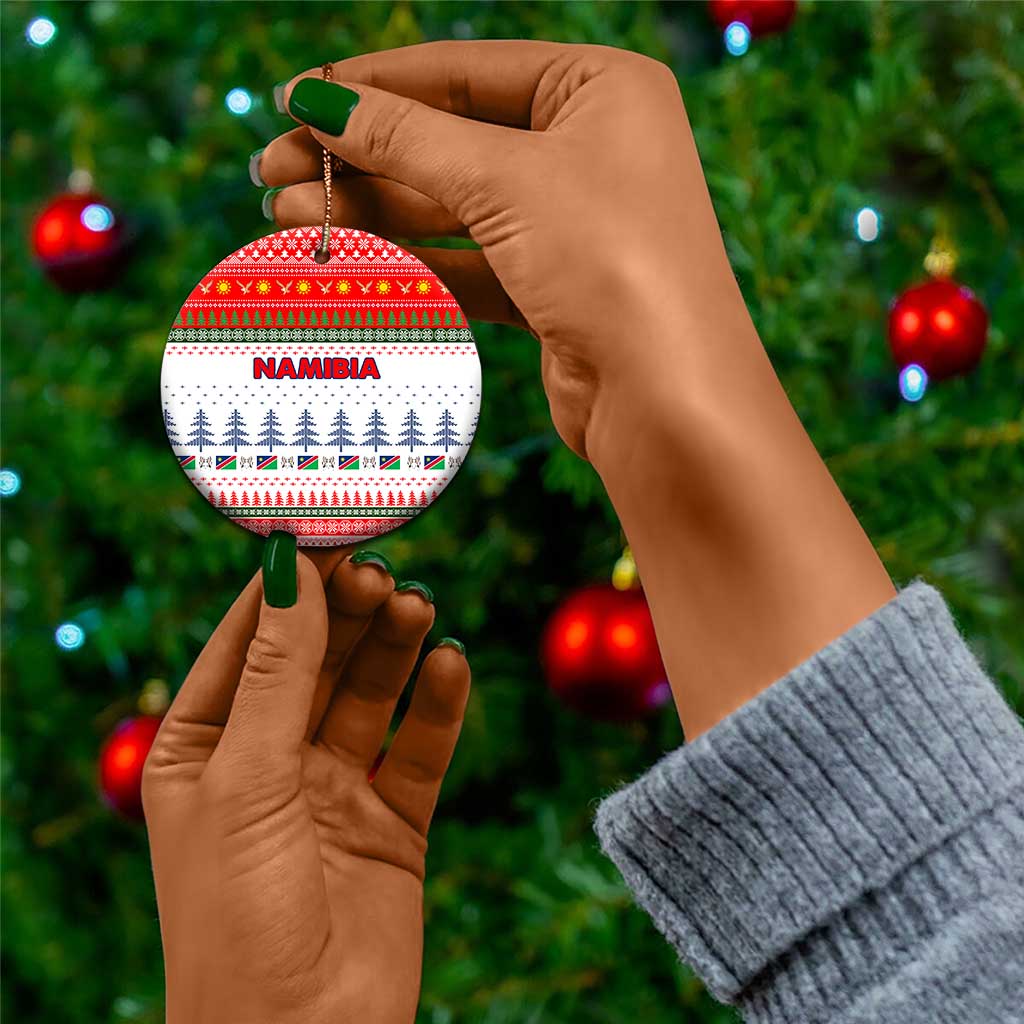 Namibia Christmas Ceramic Ornament Coat of Arm National Flag Motif - African Pride