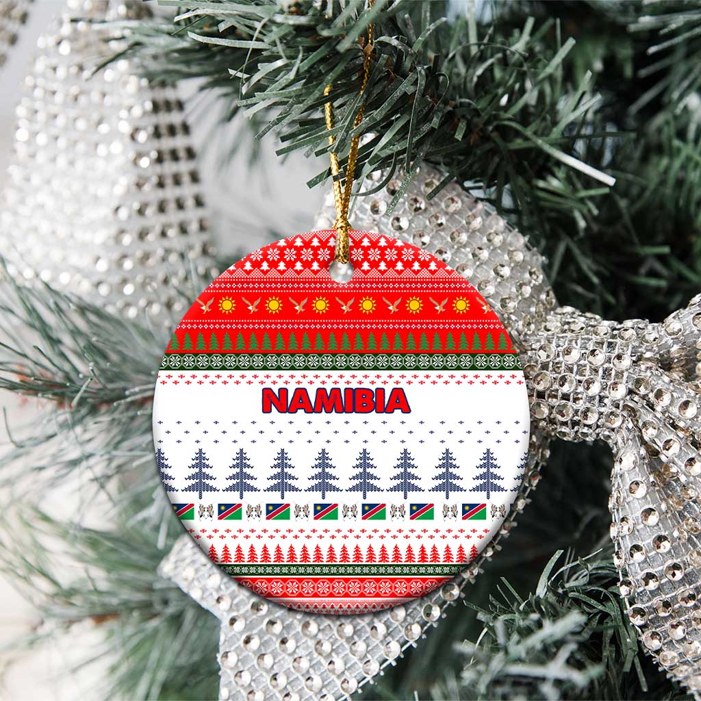 Namibia Christmas Ceramic Ornament Coat of Arm National Flag Motif - African Pride
