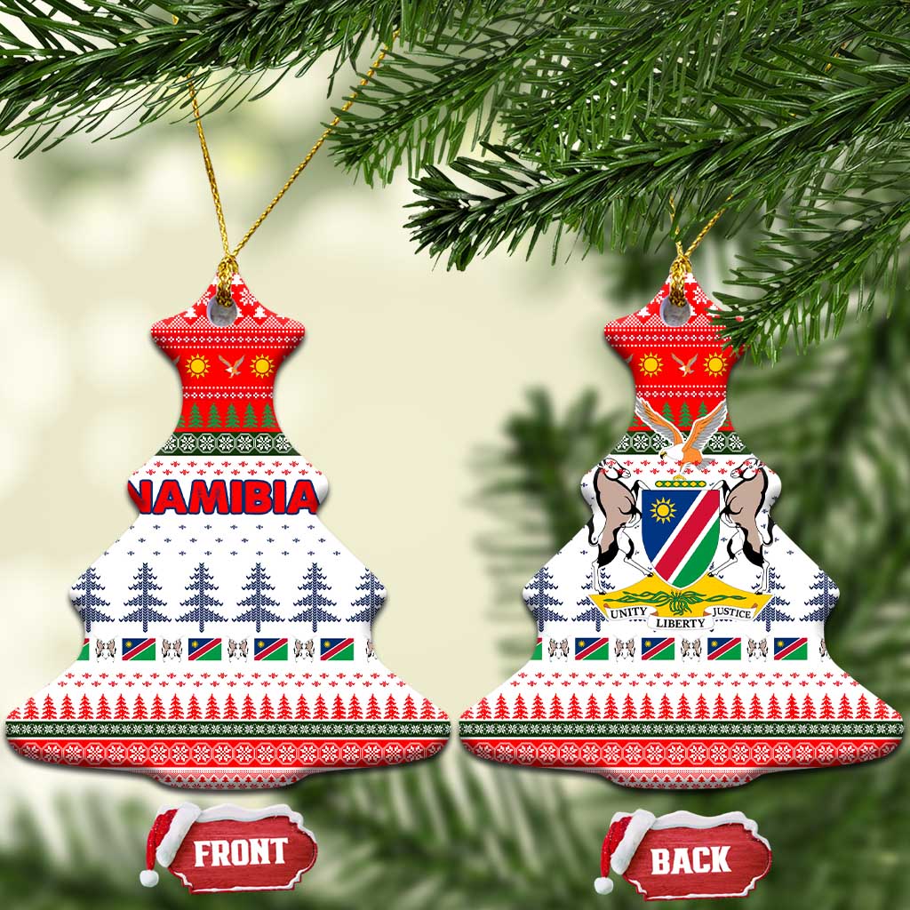 Namibia Christmas Ceramic Ornament Coat of Arm National Flag Motif - African Pride