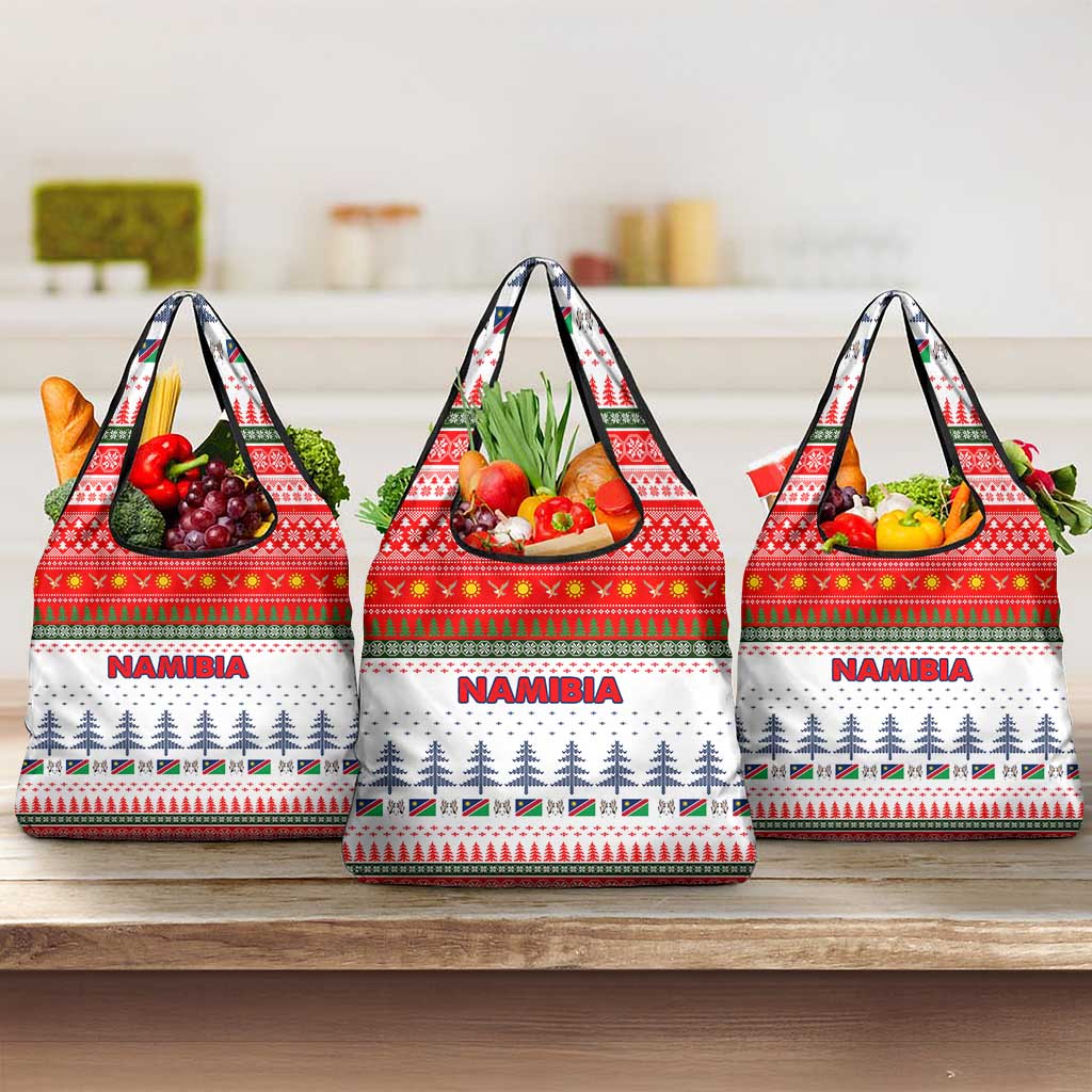 Namibia Christmas Grocery Bag Coat of Arm National Flag Motif - African Pride
