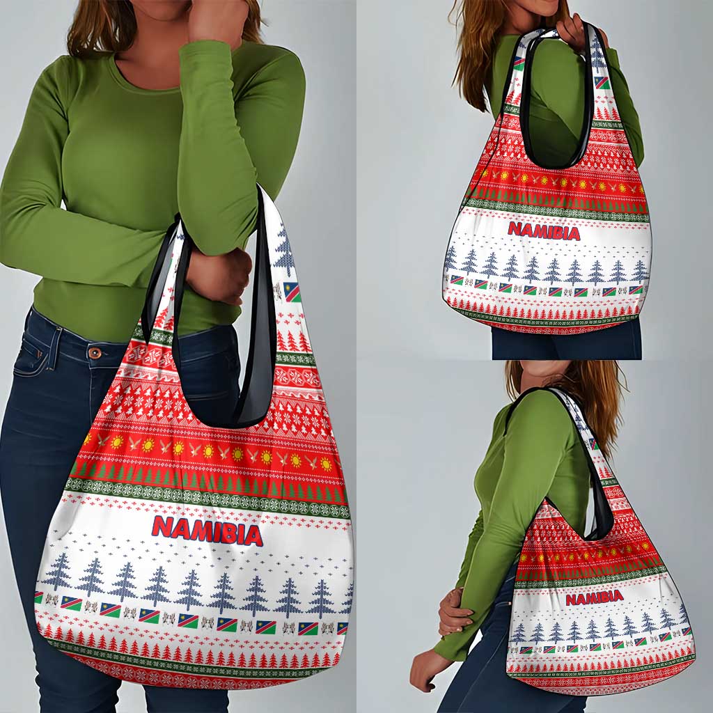 Namibia Christmas Grocery Bag Coat of Arm National Flag Motif - African Pride
