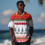 Namibia Christmas Hawaiian Shirt Coat of Arm National Flag Motif - African Pride