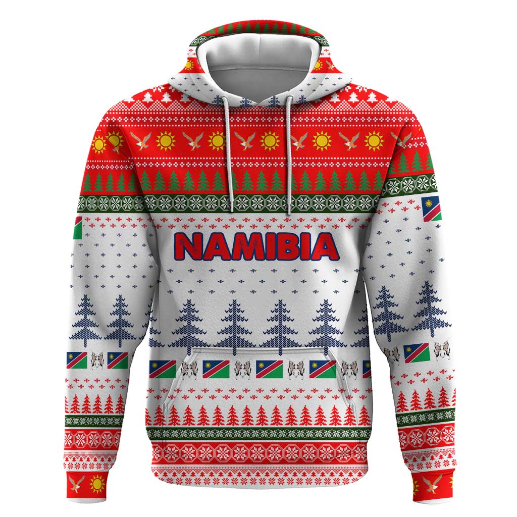 Namibia Christmas Hoodie Coat of Arm National Flag Motif - African Pride