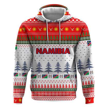Namibia Christmas Hoodie Coat of Arm National Flag Motif - African Pride