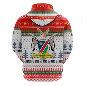 Namibia Christmas Hoodie Coat of Arm National Flag Motif - African Pride