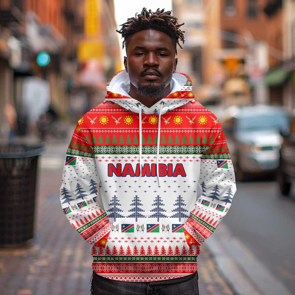 Namibia Christmas Hoodie Coat of Arm National Flag Motif - African Pride