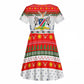 Namibia Christmas Kid Short Sleeve Dress Coat of Arm National Flag Motif - African Pride