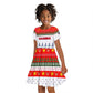 Namibia Christmas Kid Short Sleeve Dress Coat of Arm National Flag Motif - African Pride