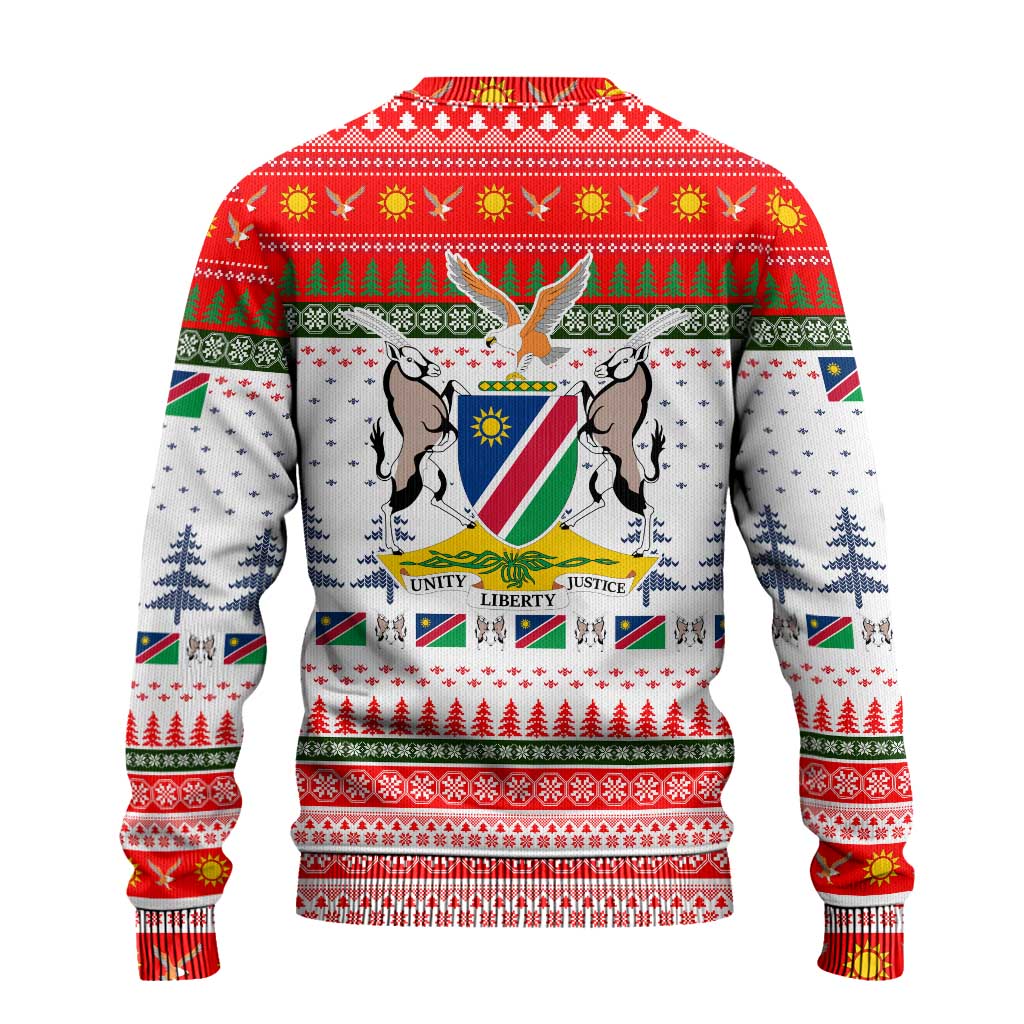 Namibia Christmas Ugly Christmas Sweater Coat of Arm National Flag Motif - African Pride