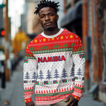 Namibia Christmas Long Sleeve Shirt Coat of Arm National Flag Motif - African Pride