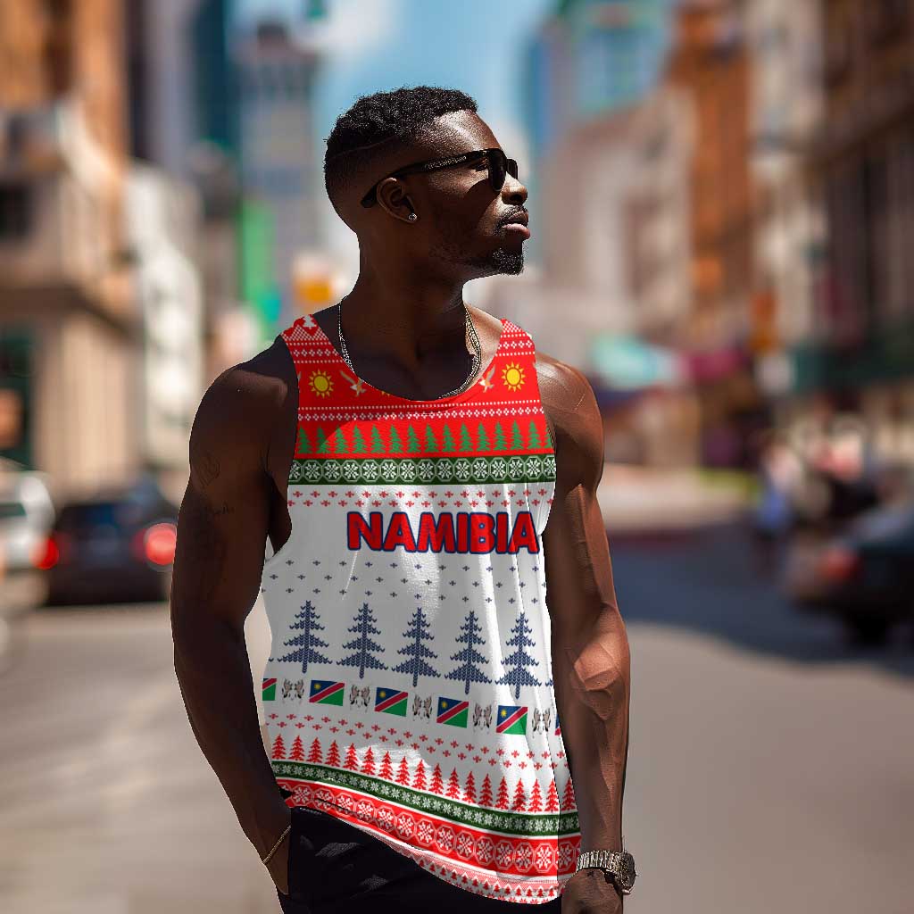 Namibia Christmas Men Tank Top Coat of Arm National Flag Motif - African Pride